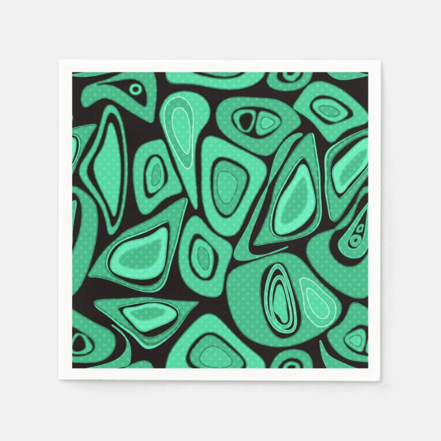 Serviette En Papier Vert, abstrait, rétro (Devant)