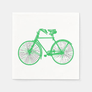 Serviette En Papier vert blanc de bicyclette de vélo de serviettes de