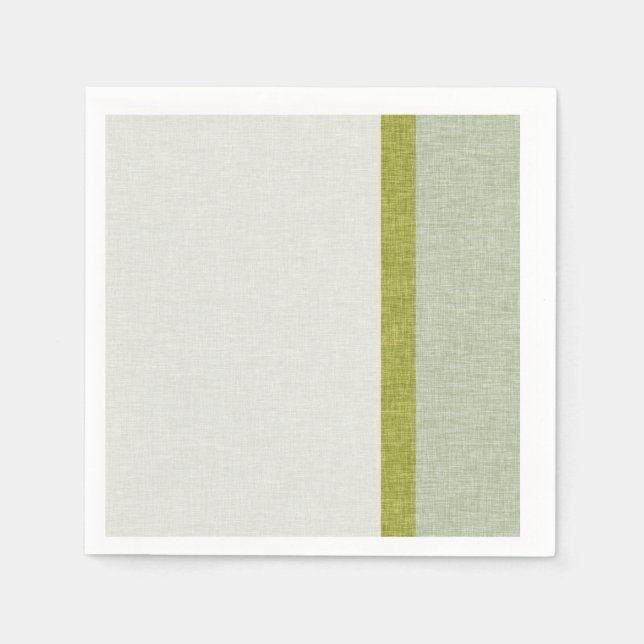 Serviette En Papier Vert clair olive vert abstrait rayures texturées (Devant)