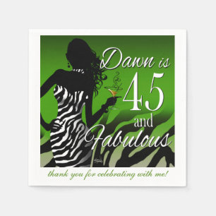 Serviette En Papier Vert de l'anniversaire   de zèbre