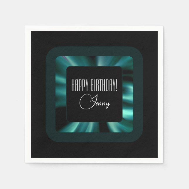 Serviette En Papier Vert émeraude moderne (Devant)