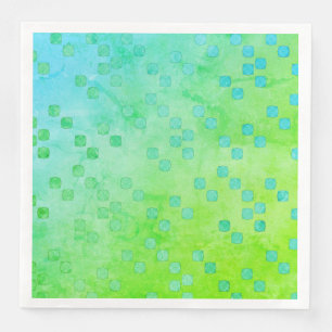 Serviette En Papier Vert et bleu Pois contemporain Motif