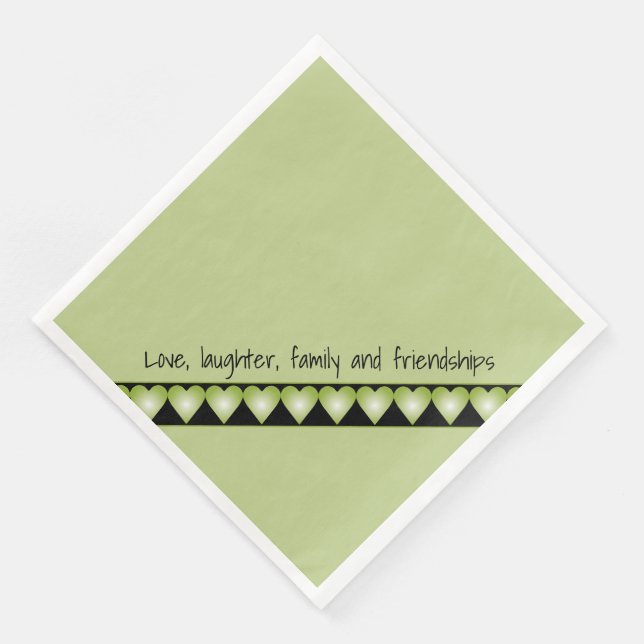 Serviette En Papier Vert et noir Mignon Designer (Coin)