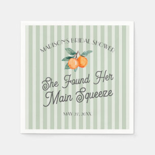 Serviette En Papier Vert Mignon Principal Agrume Réception de Mariage