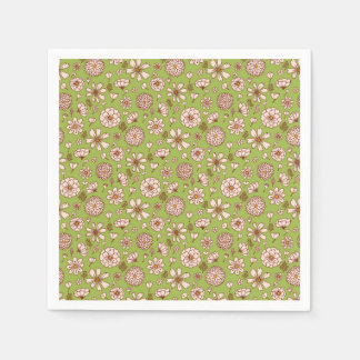 Serviette En Papier Vert motif floral sans joint