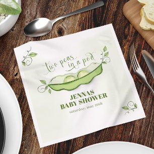 Serviette En Papier Vert neutre en genre Deux pois dans une cosse