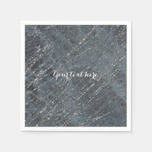 Serviette En Papier Vert Noir Gris Marbre Moderne Designer Party