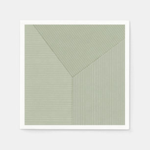 Serviette En Papier Vert pastel, Lignes fines sur vert clair.