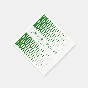 Serviette En Papier Vert Pois Moderne Blanc