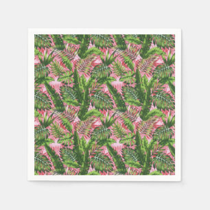 Serviette En Papier Vert rose Jungle tropicale Botanique