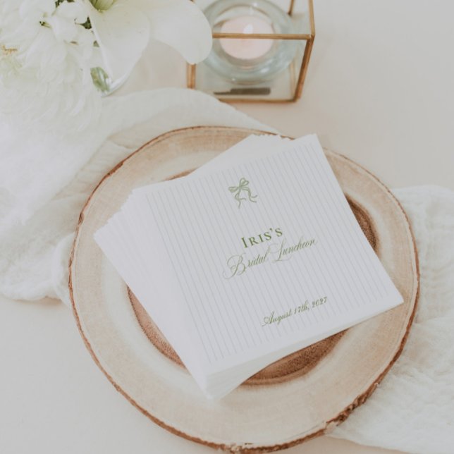 Serviette en papier vert sauge classique pour Baby (Classic Sage Green Bridal Shower Paper Napkin)