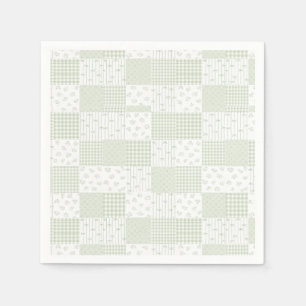 Serviette En Papier Vert sauge pastel vintage baby shower patchwork