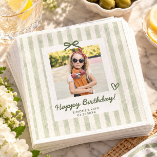 Serviette En Papier Vert Sauge Photo Arcanniversaire Chic