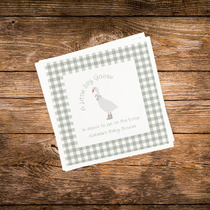 Serviette En Papier Vert sauge Prépa Silly Little Goose Baby Shower