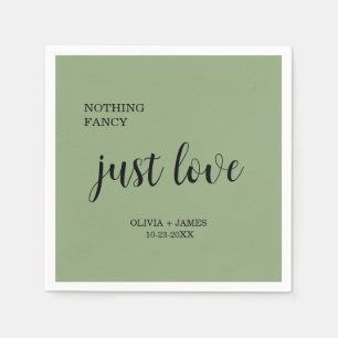 Serviette En Papier Vert sauge Rien de fantaisie Juste amour Mariage  