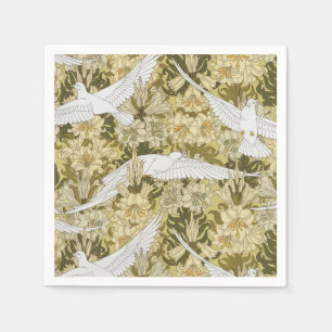Serviette En Papier Vert sauge vintage motif floral Dove & Lily