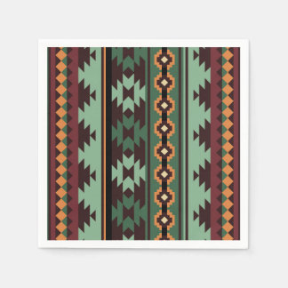 Serviette En Papier Vert tribal du sud-ouest