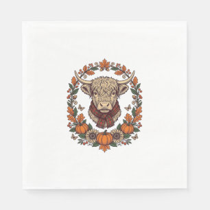 Serviette En Papier Veste d'automne de gravure vintage de citrouille d