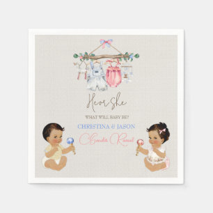 Serviette En Papier Vêtements de bébé Genre Révéler ivoire rose bleu