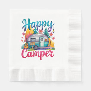 Serviette En Papier Vêtements de camping drôle Happy Camper Remorque V