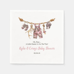 Serviette En Papier Vêtements de chasse Linge rose camouflage Fille Ba