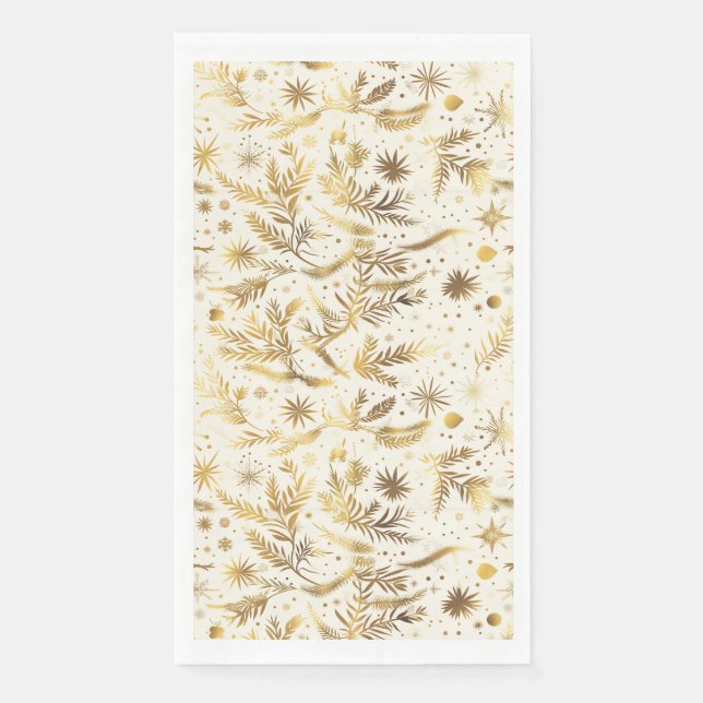 Serviette En Papier Vêtements de Noël Gold (Devant)