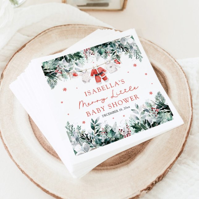 Serviette En Papier Vêtements de Noël pour bébés Joyeux petit Baby sho (Créateur téléchargé)