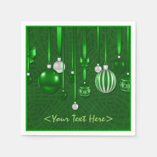 Serviette En Papier Vêtements de Noël verts serviettes (Devant)