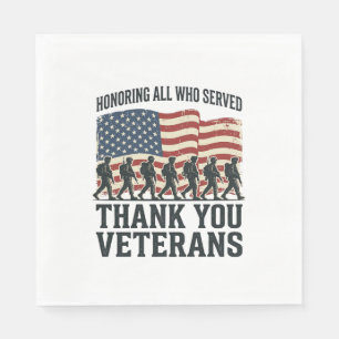 Serviette En Papier Vétérans Merci T-shirt du drapeau patriotique mili