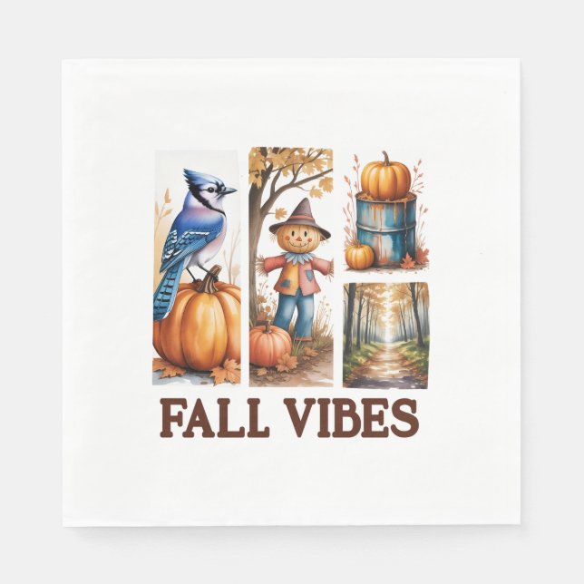 Serviette En Papier Vibes d'automne Vibes d'automne (Devant)