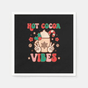 Serviette En Papier Vibes de cacao chaud Super vintage Hippie Xmas Joy