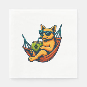Serviette En Papier Vibes de chiot tropical