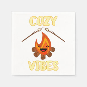 Serviette En Papier Vibes de feu de camp douillettes grillant des mars
