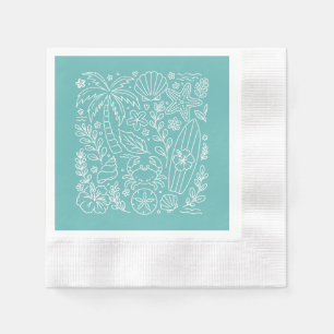 Serviette En Papier Vibes de Plage Tropicale