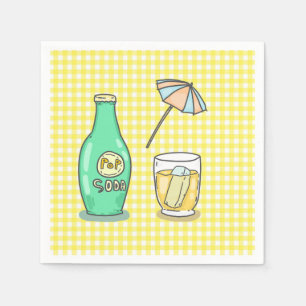 Serviette En Papier Vibes De Soda Pop Summer - Boisson De Cartoon Cute