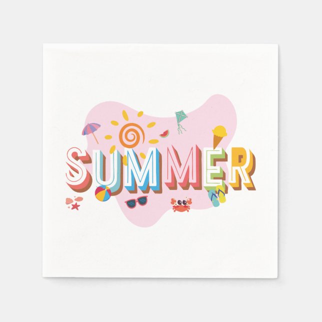 Serviette En Papier Vibes d'été (Devant)