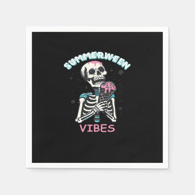 Serviette En Papier Vibes d'été Éffrayant Citrouille d'été classique (Devant)