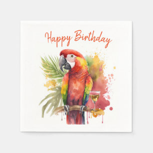 Serviette En Papier Vibes d'été Parrot - Anniversaire