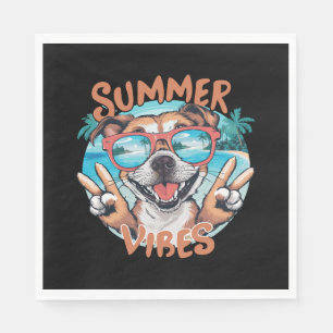 Serviette En Papier Vibes d'été pour chien avec sensation de vacances