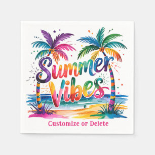 Serviette En Papier Vibes d'été Tropical Palm Tree Océan Personnalisé
