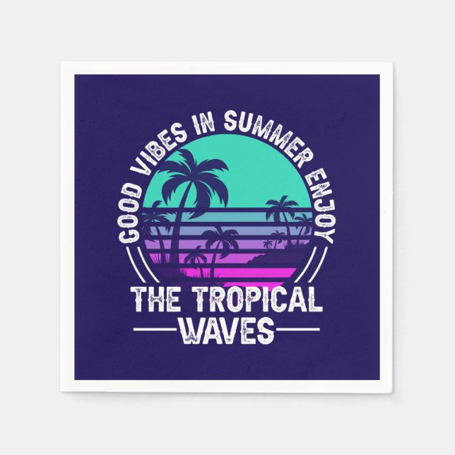 Serviette En Papier Vibes d'été tropicales-82646 (Devant)