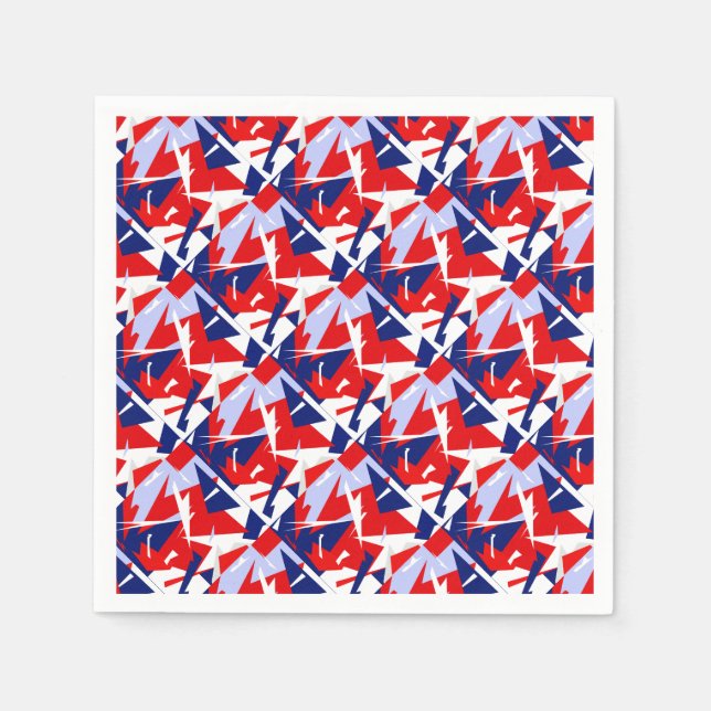 Serviette En Papier Vibes positives Bleu rouge blanc (Devant)