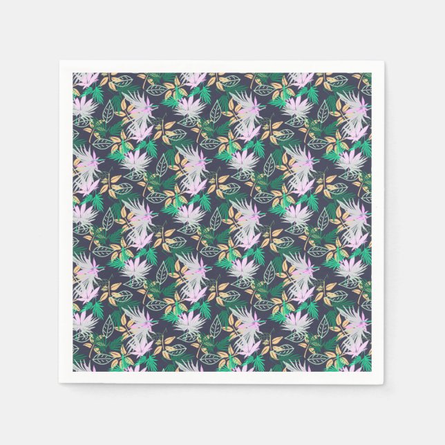 Serviette En Papier Vibes tropicales Feuilles Plantes (Devant)