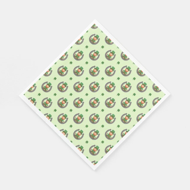 Serviette En Papier Vibes Vertes Chanceuses (Coin)