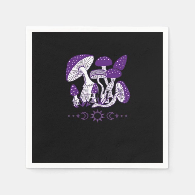 Serviette En Papier Vibes Whimsigoth de champignons (Devant)