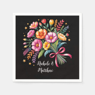 Serviette En Papier Vibrant Mariage Bouquet Mariage