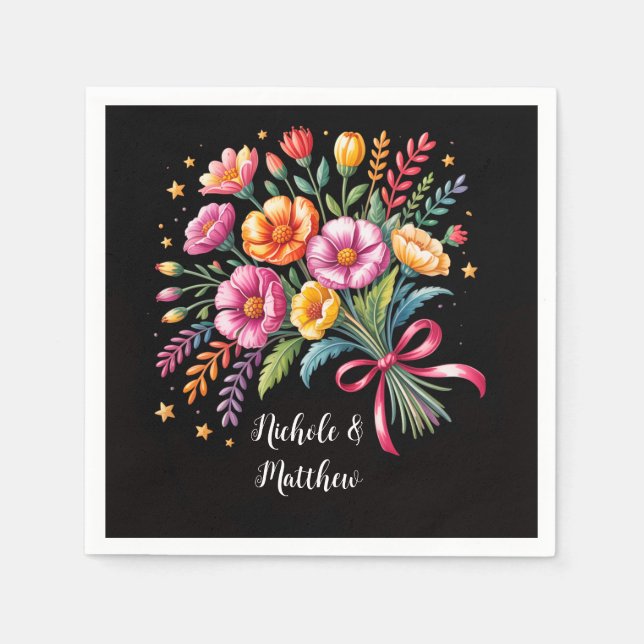 Serviette En Papier Vibrant Mariage Bouquet Mariage (Devant)