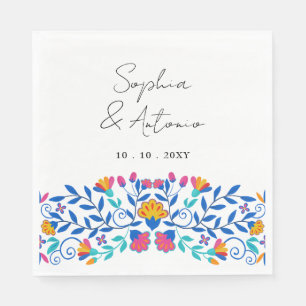 Serviette En Papier Vibrant mexicain Floral Fiesta Mariage