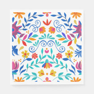 Serviette En Papier Vibrant mexicain Floral Fiesta Mariage