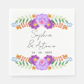 Serviette En Papier Vibrant Mexican Floral Fiesta Wedding